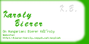 karoly bierer business card